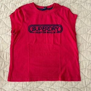 Superdry Red Tee with Navy Print